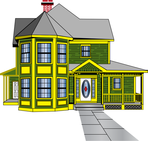 500x479 Old Victorian House Vector