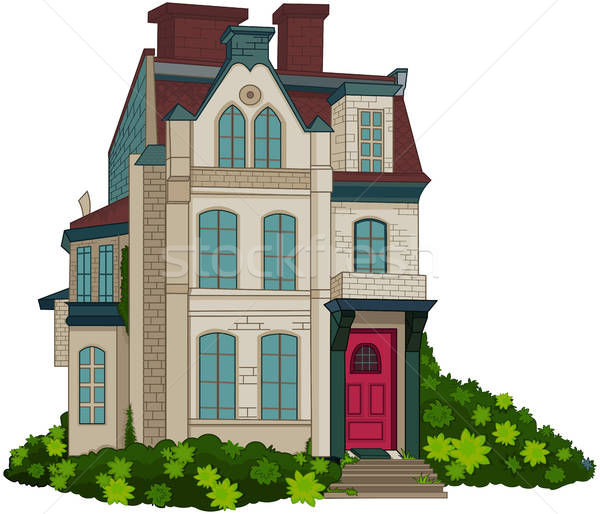 600x514 Victorian House Facade Vector Illustration Anna Velichkovsky