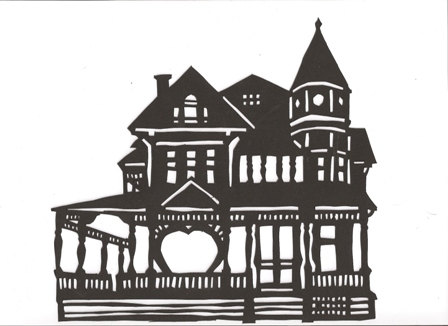 448x326 Victorian House Silhouette