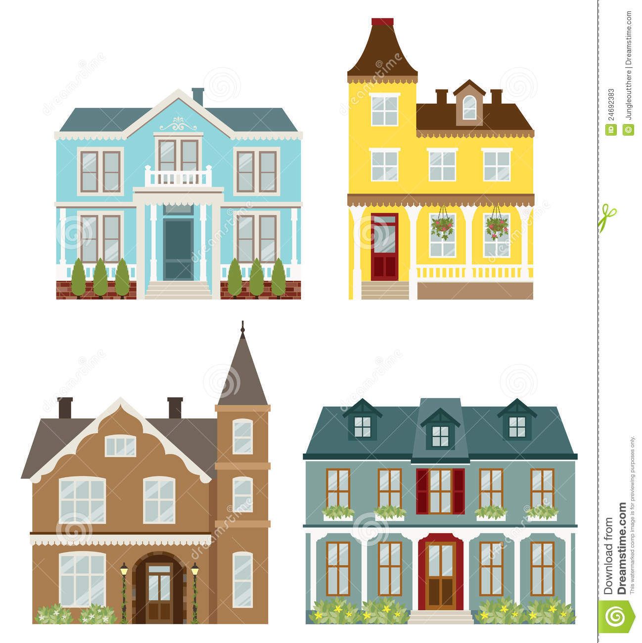 1298x1300 Victorian Houses Stock Photos