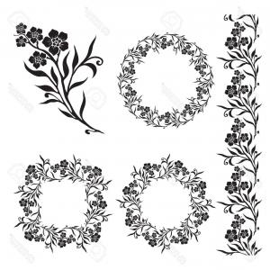300x300 Photostock Vector Seamless Floral Tiling Borders And Frame