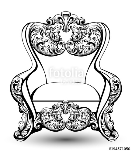 434x500 Baroque Armchair With Luxurious Ornaments Vector French Luxury