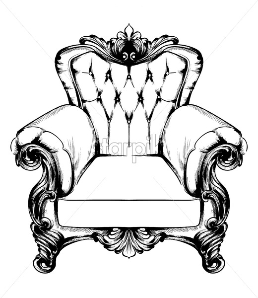 520x600 Classic Armchair Vector Royal Style Decotations Victorian