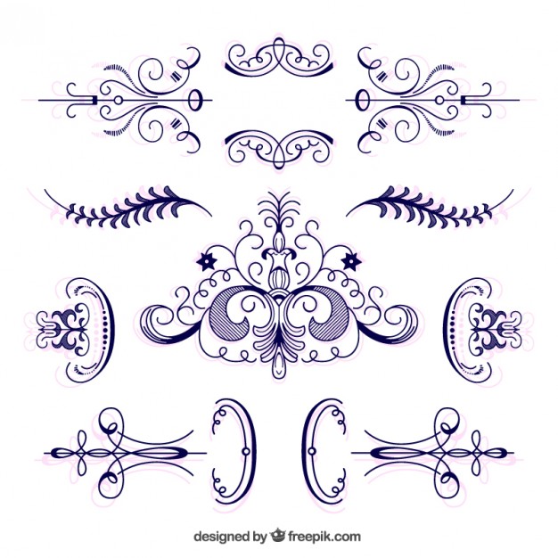 626x626 Collection Of Hand Drawn Victorian Ornament Vector Free Download
