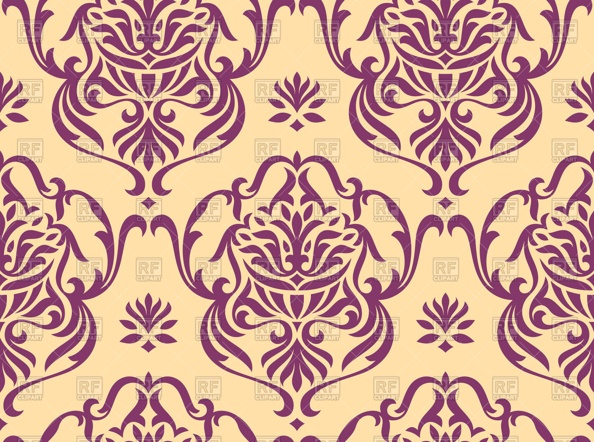 1200x892 Seamless Wallpaper With Violet Victorian Pattern Vector Image