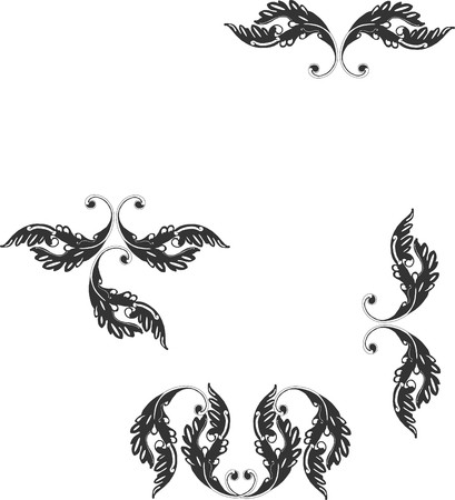 409x450 Ornate Grouping Of Victorian Scroll Like Designs In Gray