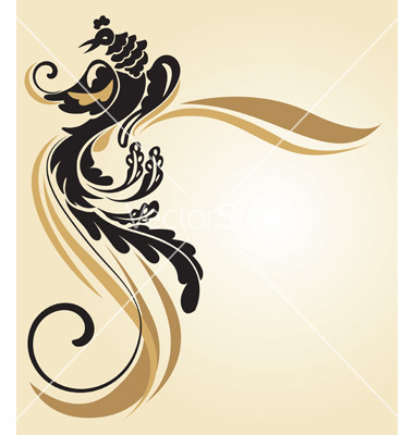 380x400 Victorian Scroll Floral Vector