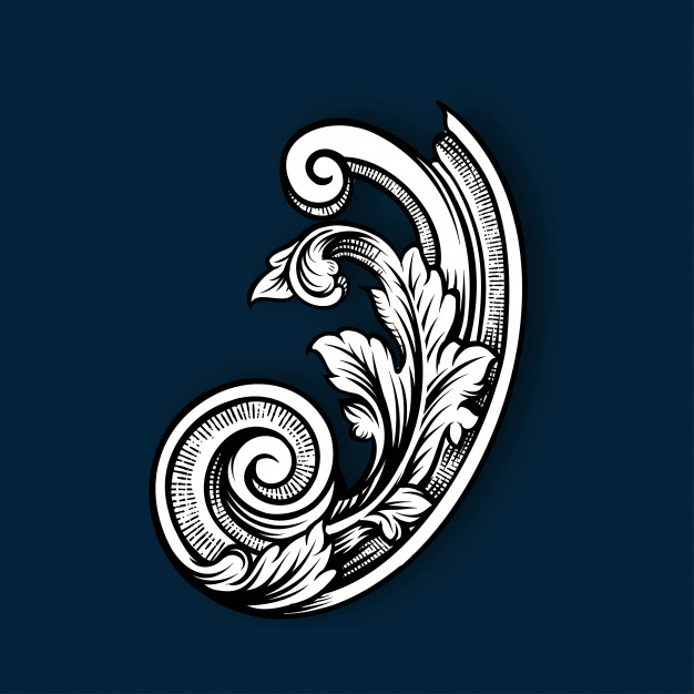 626x626 Vintage Scroll Baroque Victorian Frame Border Vector Premium