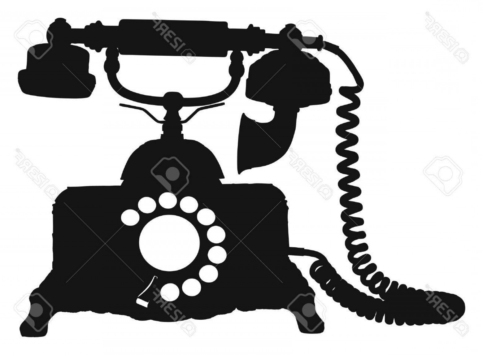 1560x1147 Photovintage Victorian Style Telephone Silhouette Vector Graphic