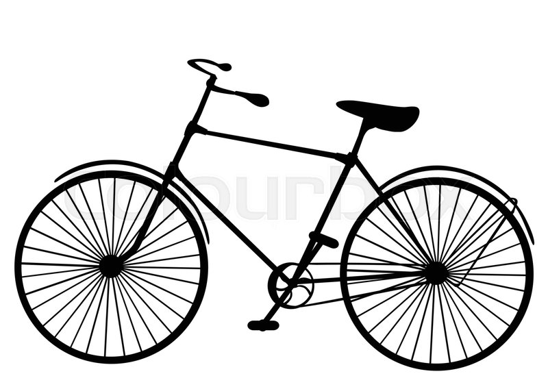 800x568 Retro Old Victorian Bicycle Silhouette Stock Vector Colourbox