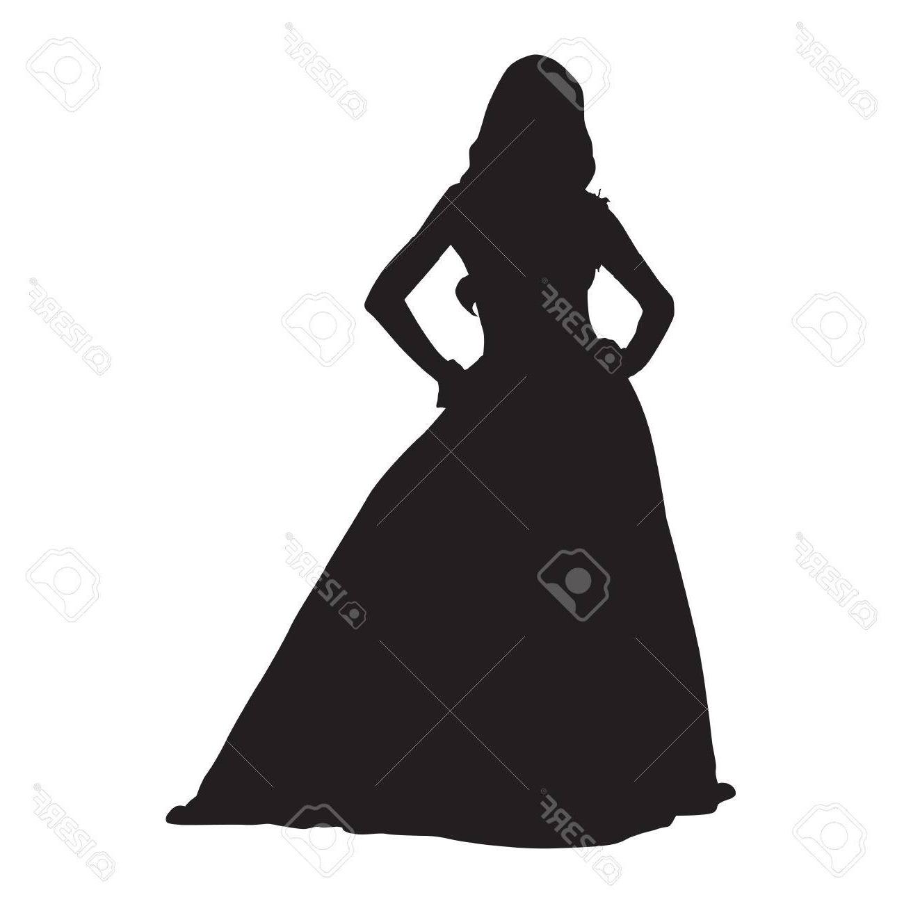 1300x1300 Top Woman In Dress Vector Silhouette Cdr Vector Images Design