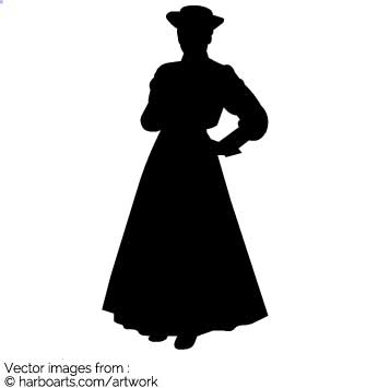 335x355 Download Lady With Hat Silhouette