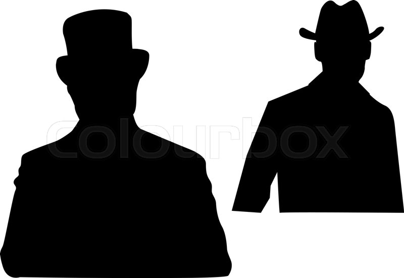 800x551 Victorian Man Silhouette Stock Vector Colourbox