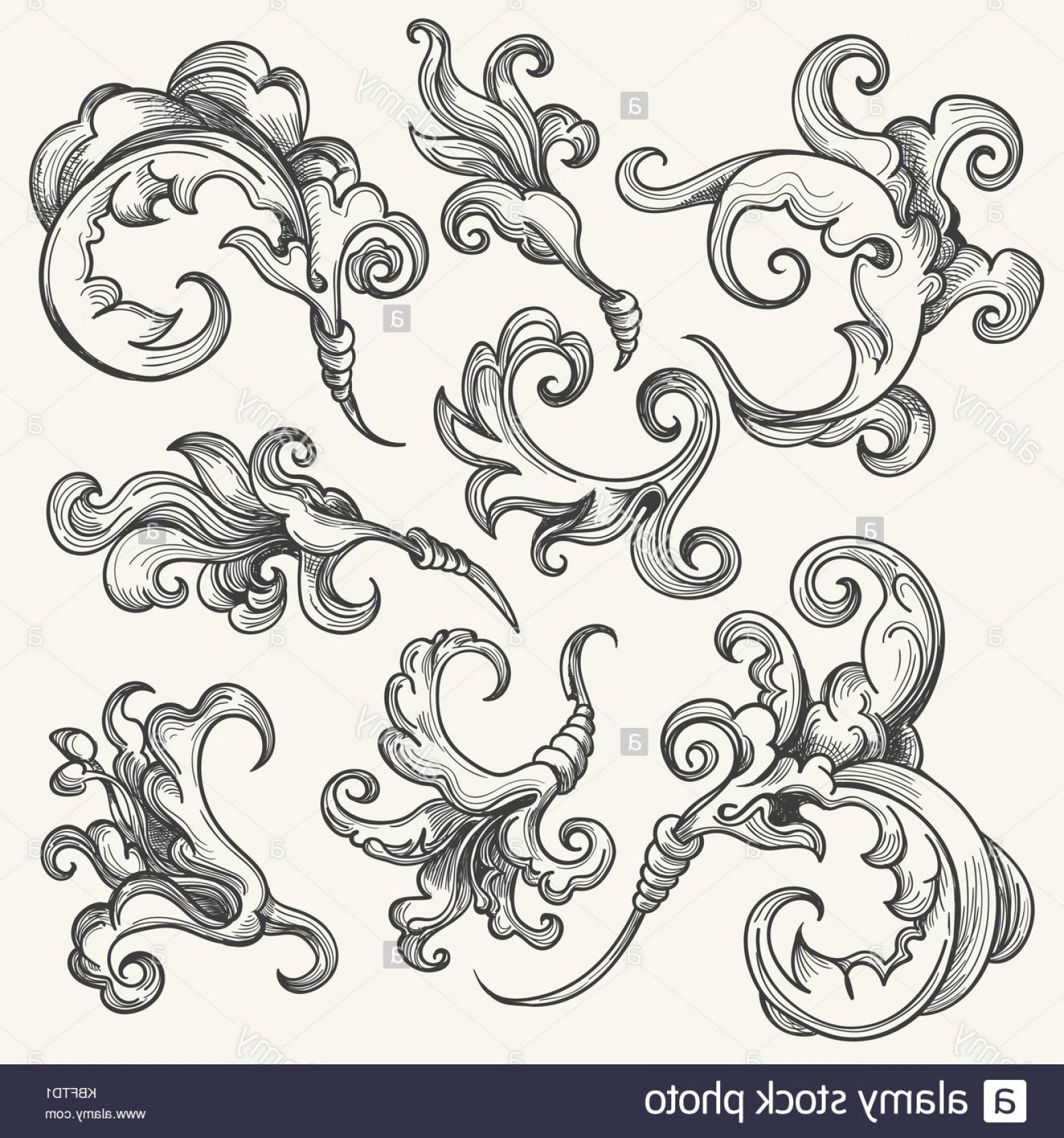 Victorian Swirls Vector at Vectorified.com | Collection of Victorian ...