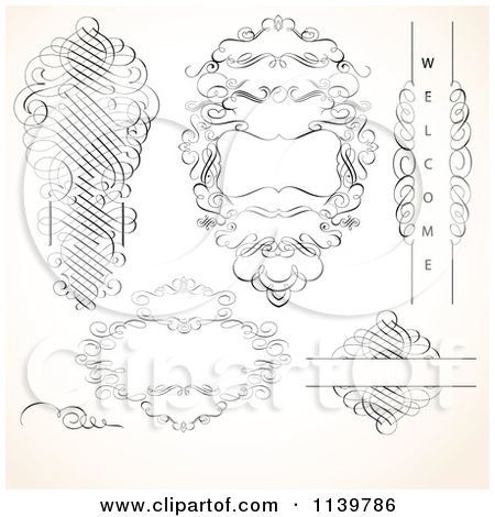 Clipart Of Ornate Vintage Victorian Swirl Designs And Frames 450x470 Clipart Of Ornate Vintage Victorian Swirl Designs And Frames