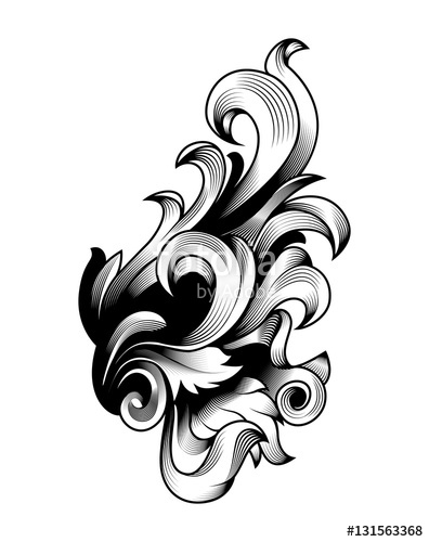Luxurious Baroque Foliage Ornamental Swirl Victorian Acanthus 396x500 Luxurious Baroque Foliage Ornamental Swirl Victorian Acanthus