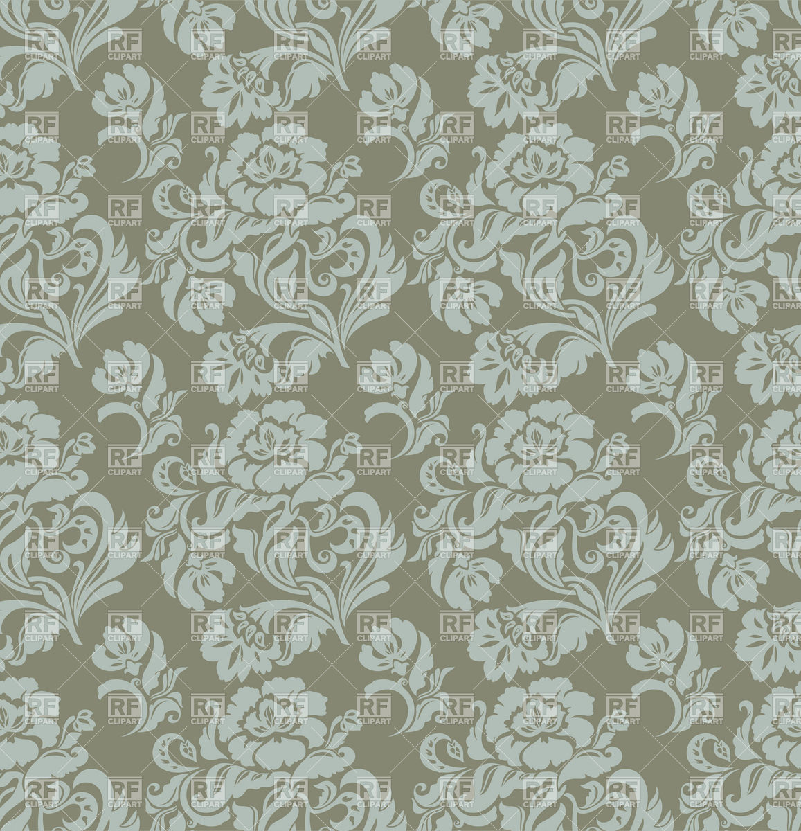 Seamless Gray Floral Victorian Wallpaper Vector Image 1157x1200 Seamless Gray Floral Victorian Wallpaper Vector Image