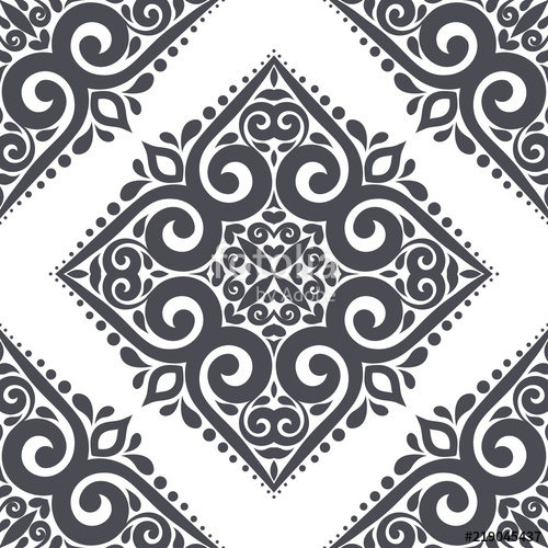 Black And White Vintage Vector Seamless Pattern, Wallpaper 500x500 Black And White Vintage Vector Seamless Pattern, Wallpaper