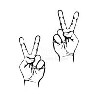 200x200 Victory Or Vote Symbol Vector Hand Icon Stock Vectors