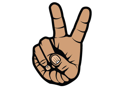 400x300 Victory Sign Vector Image