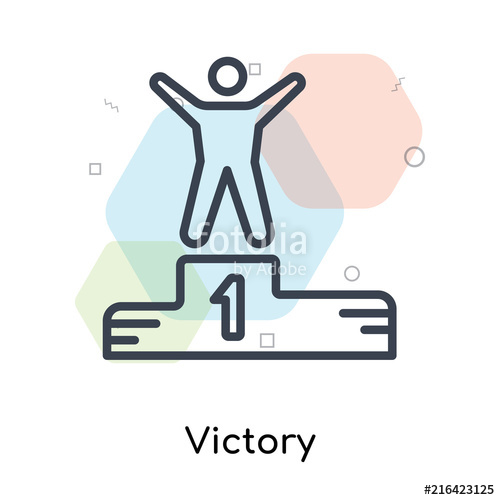 500x500 Victory Icon Vector Sign And Symbol Isolated On White Background