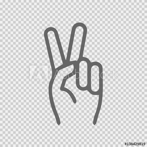 500x500 Victory Symbol Vector Icon V Gesture Sign On Transparent
