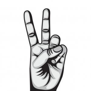 300x300 Hand V Sign For Peace Or Victory Line Icon Vector Studiogrfx