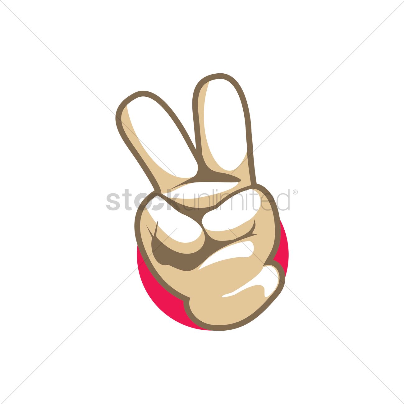 1300x1300 Hand Showing Victory Sign Vector Image