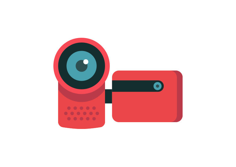 800x566 Video Camera Flat Vector Icon