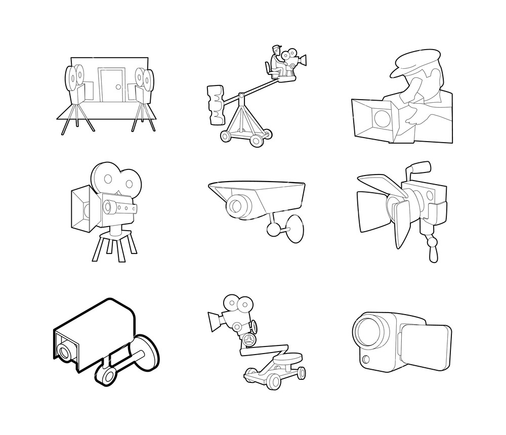 1000x860 Video Camera Icon Set Outline Set Of Video Camera Vector Icons