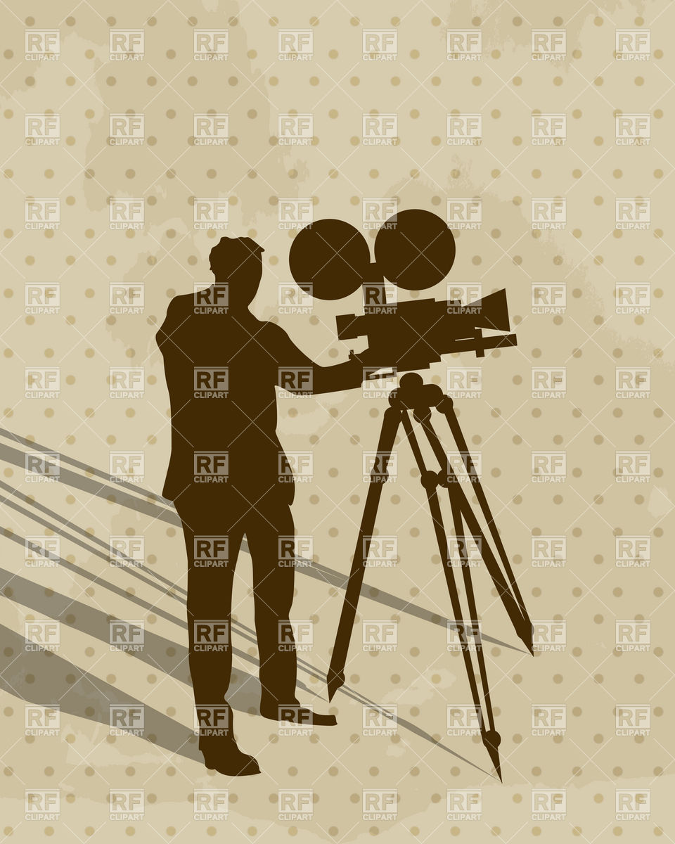 960x1200 Cameraman With Retro Video Camera Vector Image Of People Lirch