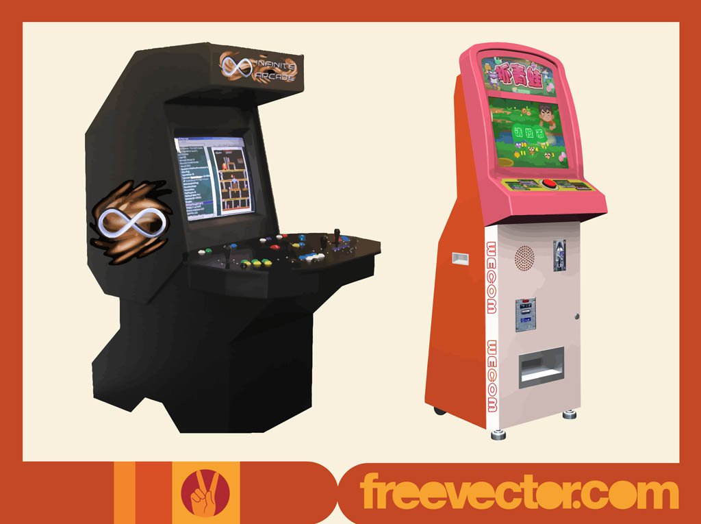 1024x765 Arcade Game Machines Vector Art Graphics