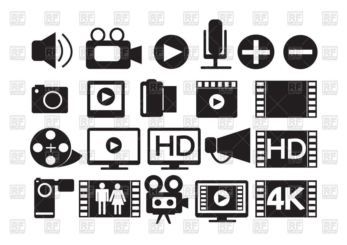 Video Movie Multimedia Icons Vector Image Of Signs, Symbols, Maps 1200x848 Video Movie Multimedia Icons Vector Image Of Signs, Symbols, Maps