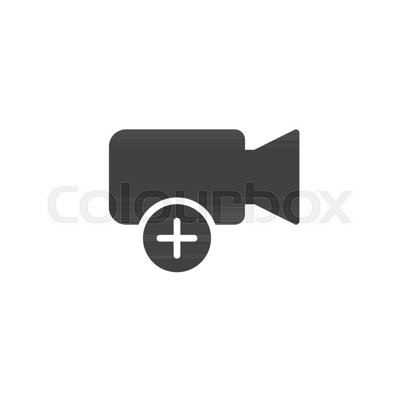 Add Video Icon Vector, Filled Flat Stock Vector Colourbox 800x800 Add Video Icon Vector, Filled Flat Stock Vector Colourbox