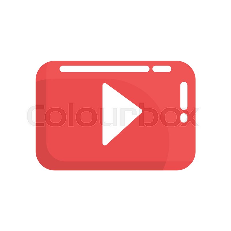 800x800 Red Video Play Button Internet Or Stock Vector Colourbox