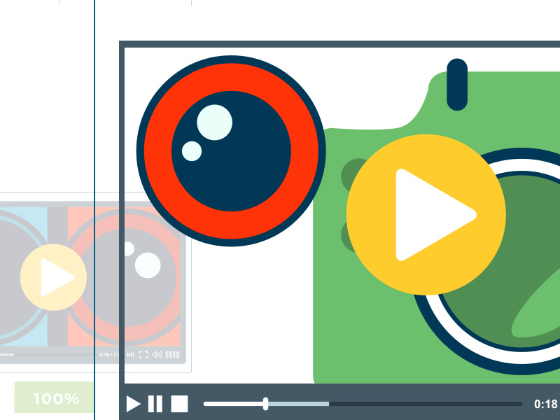 Video Player Vector Illustration 800x600 Video Player Vector Illustration
