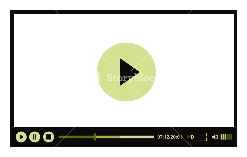Video Player For Web, Vector Illustration On White Royalty Free 1000x638 Video Player For Web, Vector Illustration On White Royalty Free