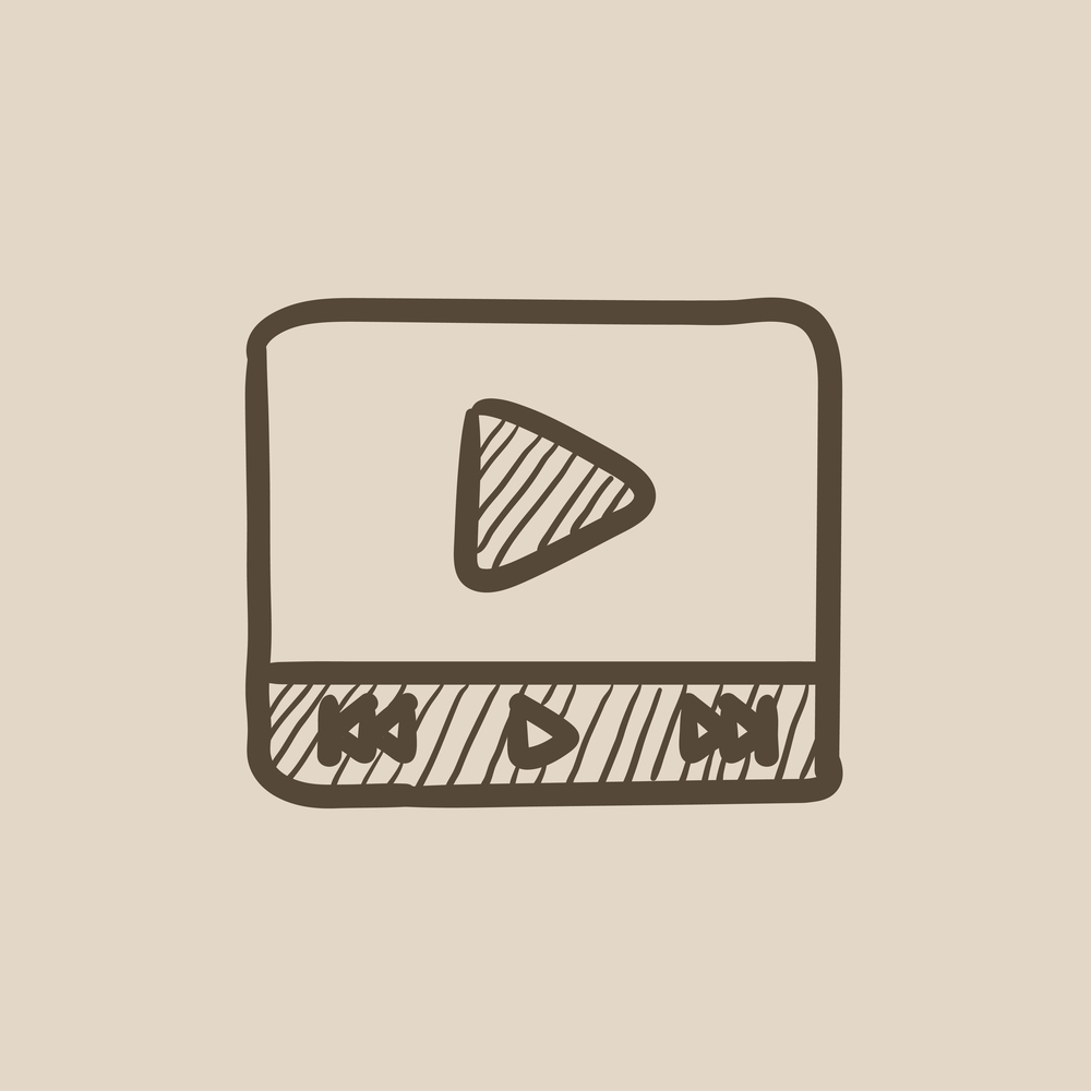 Video Player Vector Sketch Icon Isolated On Background Hand Dra 1000x1000 Video Player Vector Sketch Icon Isolated On Background Hand Dra