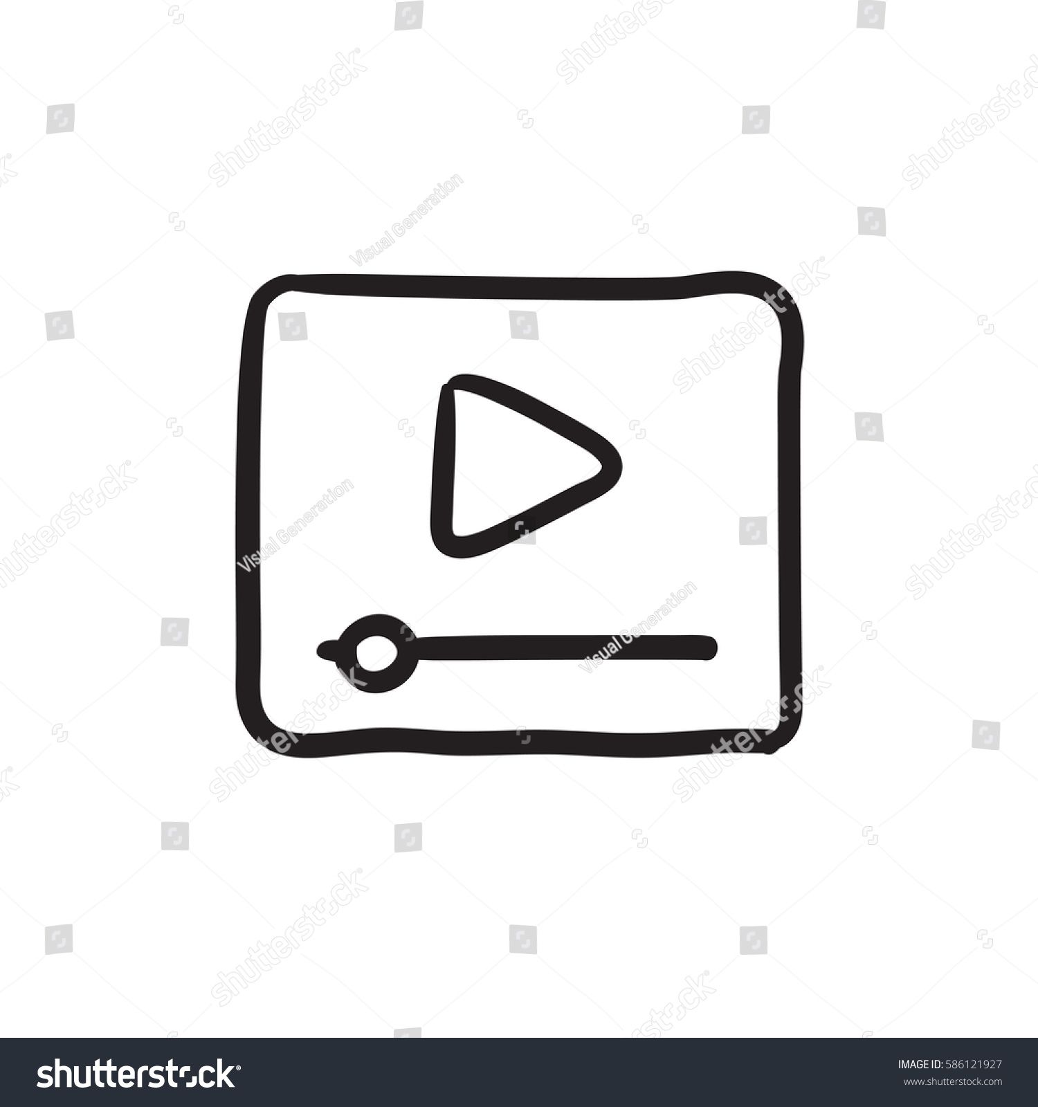 Video Player Vector Sketch Icon Isolated On Background Hand Drawn 1500x1600 Video Player Vector Sketch Icon Isolated On Background Hand Drawn