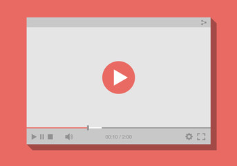Video Player Interface, Mock Up For Web And Mobile Apps Flat 343x240 Video Player Interface, Mock Up For Web And Mobile Apps Flat
