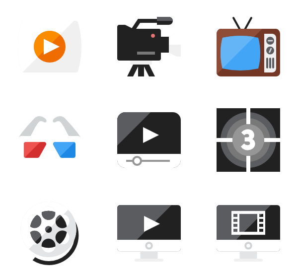 600x564 Video Player Icons