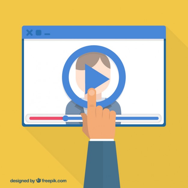 626x626 Video Player In Flat Design Vector Free Download