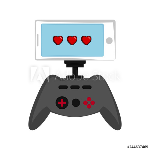 500x500 Smartphone With A Joystick Videogame Vector Illustration Design