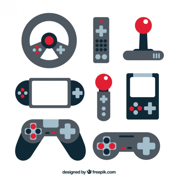 626x626 Videogame Elements Set In Flat Design Vector Free Download