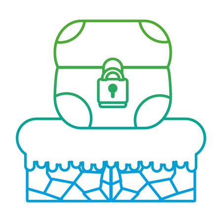 450x450 Degraded Line Graphic Chest With Padlock Digital Videogame Vector