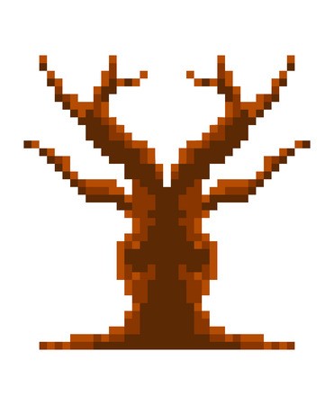 371x450 Isolated Pixel Tree Videogame Vector Illustration Design