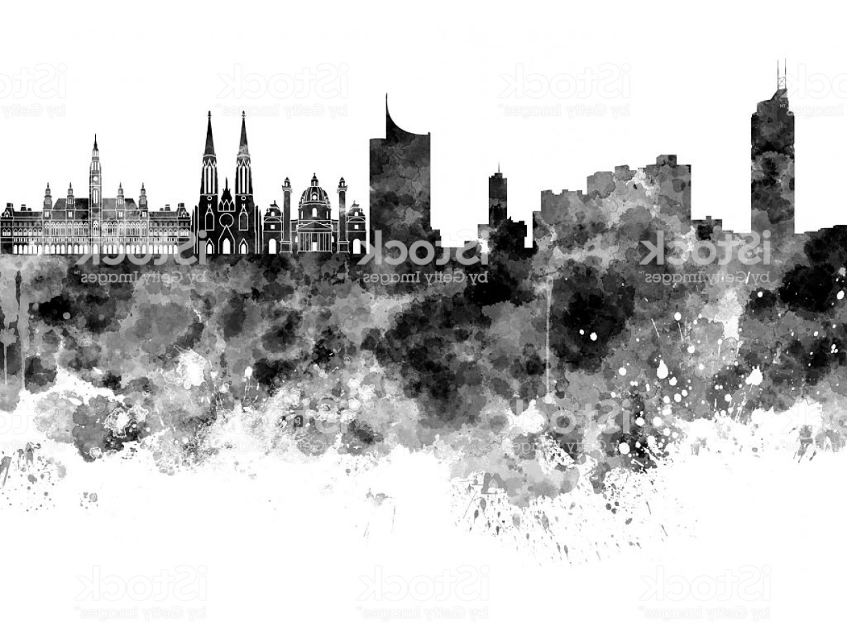 1228x921 Vienna Skyline In Black Watercolor On White Background Gm Newwaysys