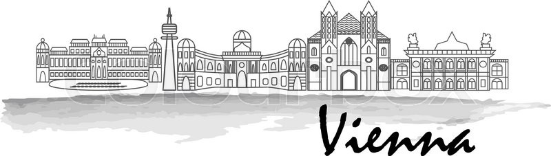 800x227 Vienna Skyline Silhouette