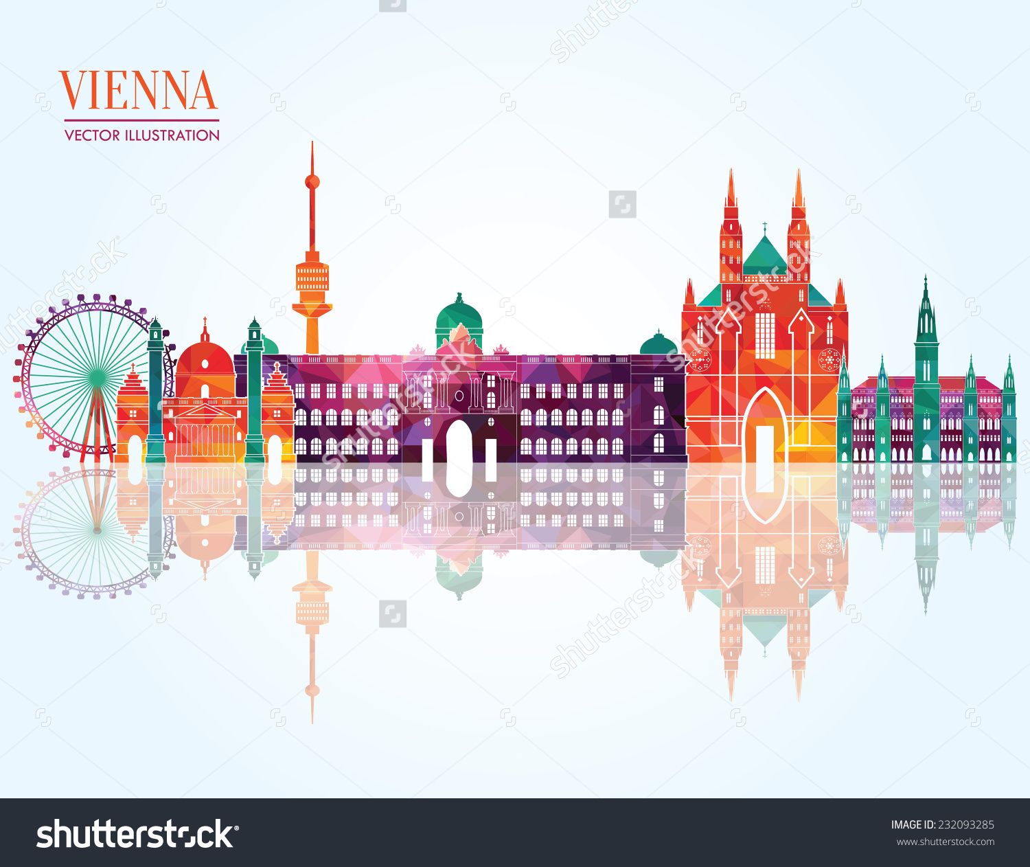 1500x1262 Vienna Skyline Vector Illustration
