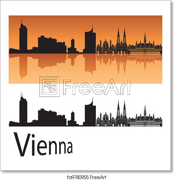 561x581 Free Art Print Of Vienna Skyline Vienna Skyline In Orange